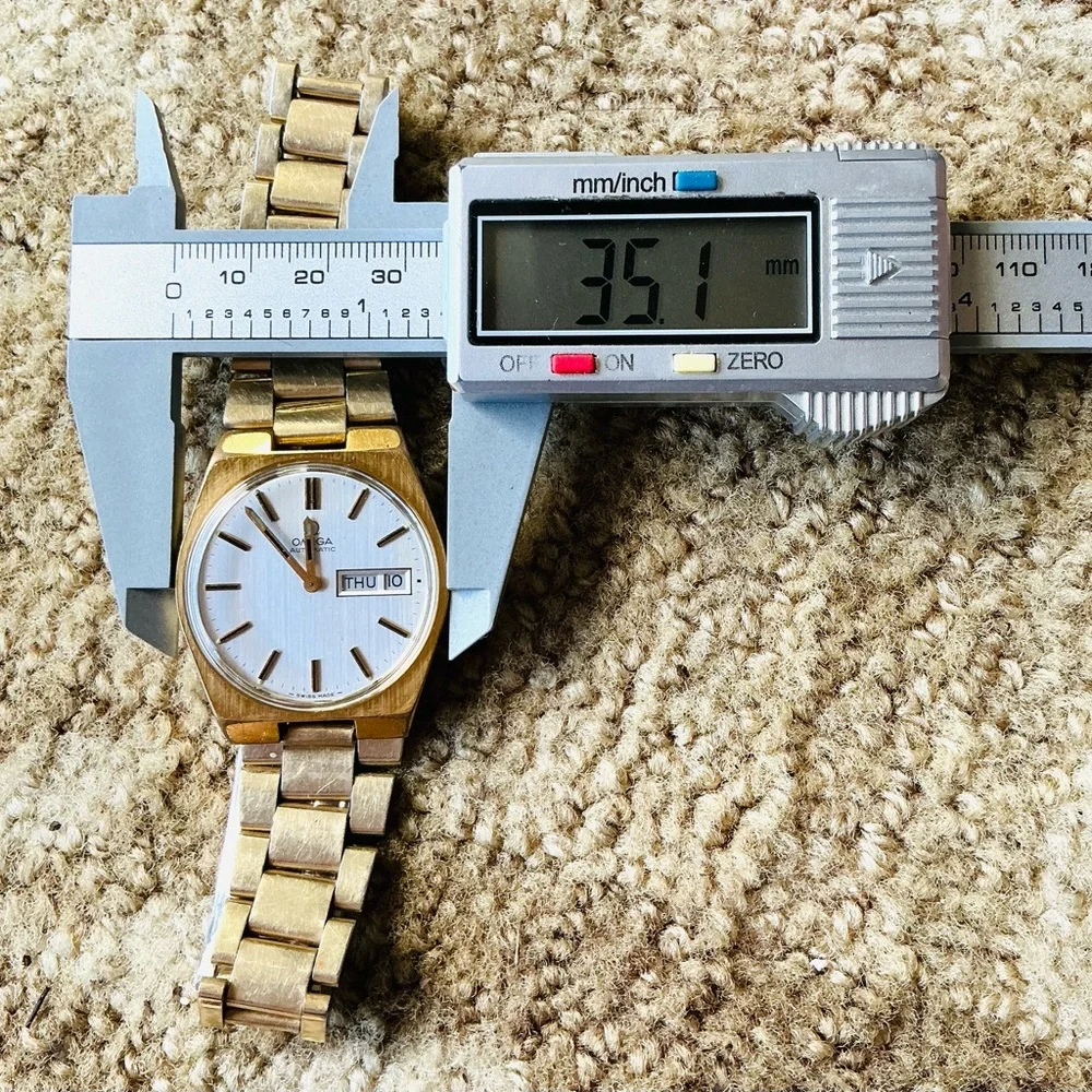 Omega Gold-Tone Men's Automatic Watch with Silver Dial